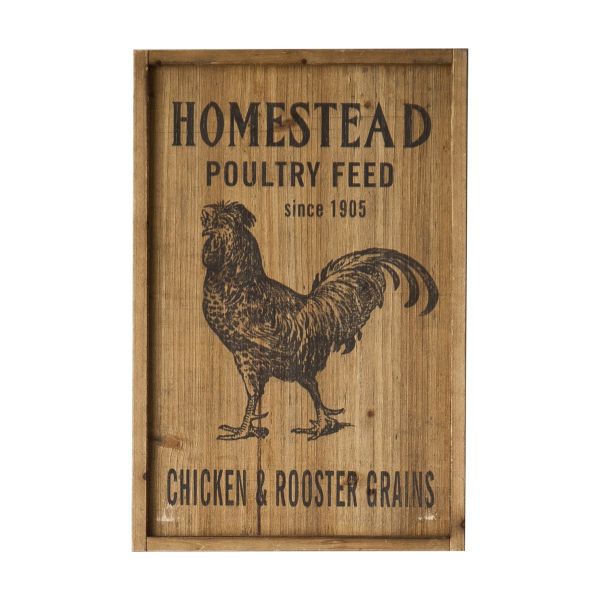 Set of 2 Homestead Poultry Feed Sign - Natural - Notbrand