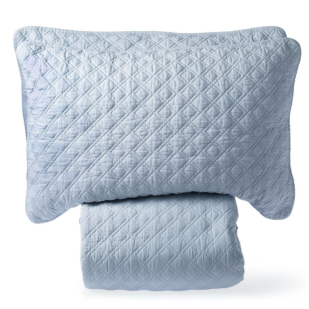 Watson Diamond Cotton King Bedspread Set - Sky Blue - Notbrand