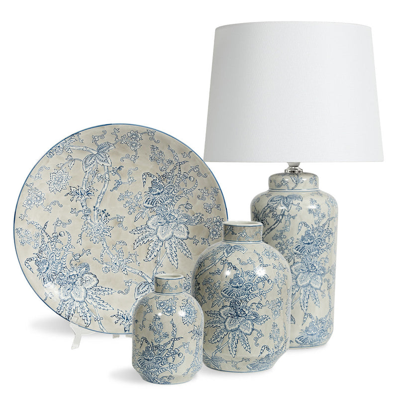 Toile Ceramic Plate - Blue & Grey - Notbrand