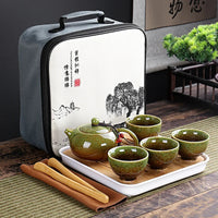 Set of 4 Savor Traditional Tea Set With Travelling Bag - Notbrand