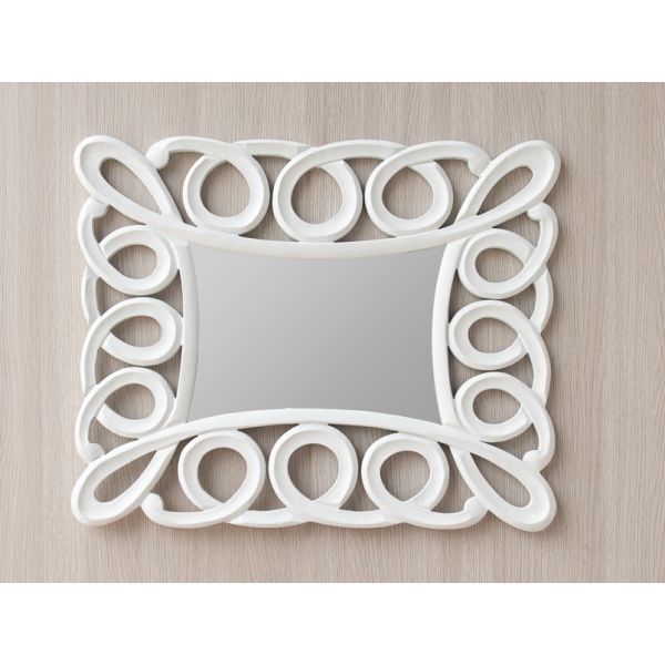 Set of 2 Swirl Edge Rectangle Mirror - White - Notbrand