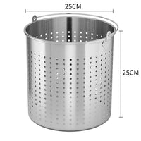Silver Stainless Steel Perforated Pasta Strainer With Handle - 12L - Notbrand