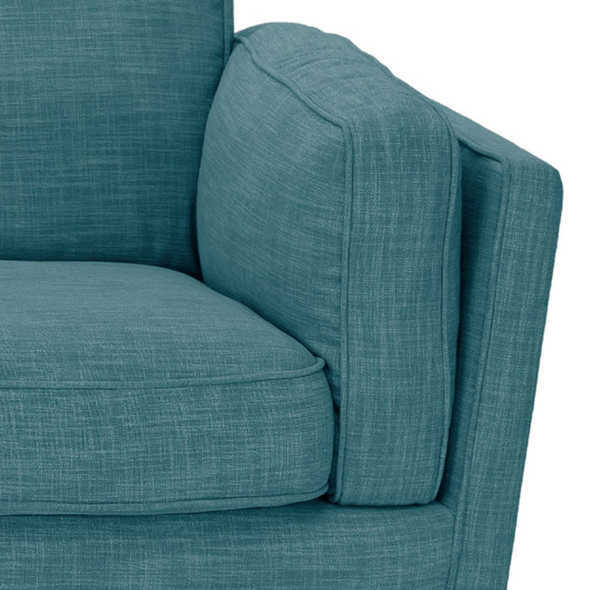 Rebo Fabric Lounge 3 Seater Sofa with Solid Wooden Frame - Teal - Notbrand