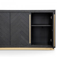 Alfred Wide Sideboard - Black and Brass - Notbrand