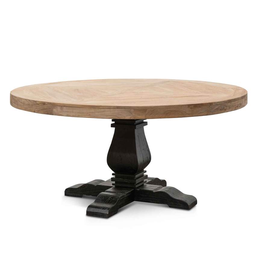 1.6m Round Dining Table - Natural in Black Base - NotBrand