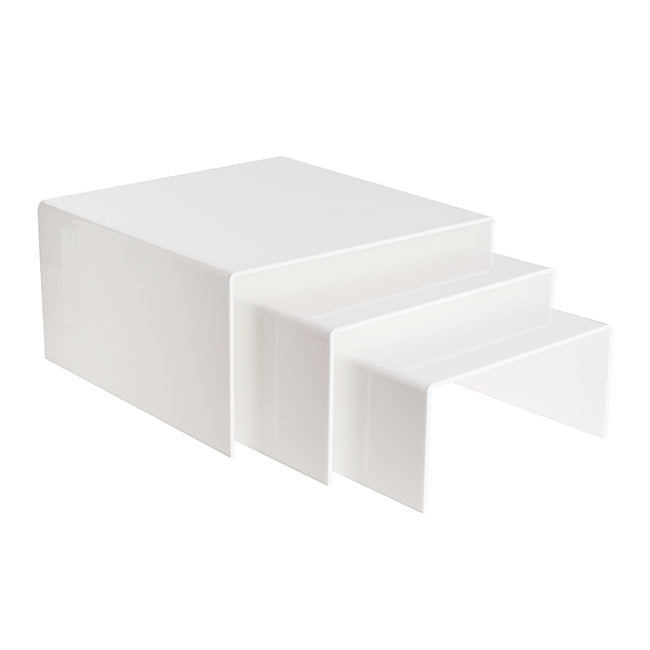 Set of 3 Acrylic Riser Square - White - Notbrand