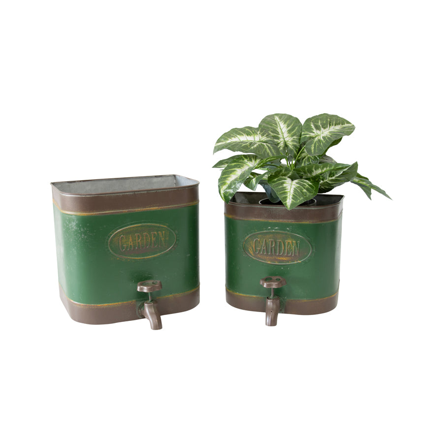 Nested Vintage Tap Zinc Wall Planters - 2 Piece - Notbrand