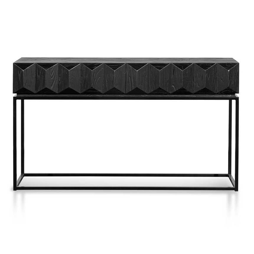 140cm Wooden Console Table - Full Black - Notbrand