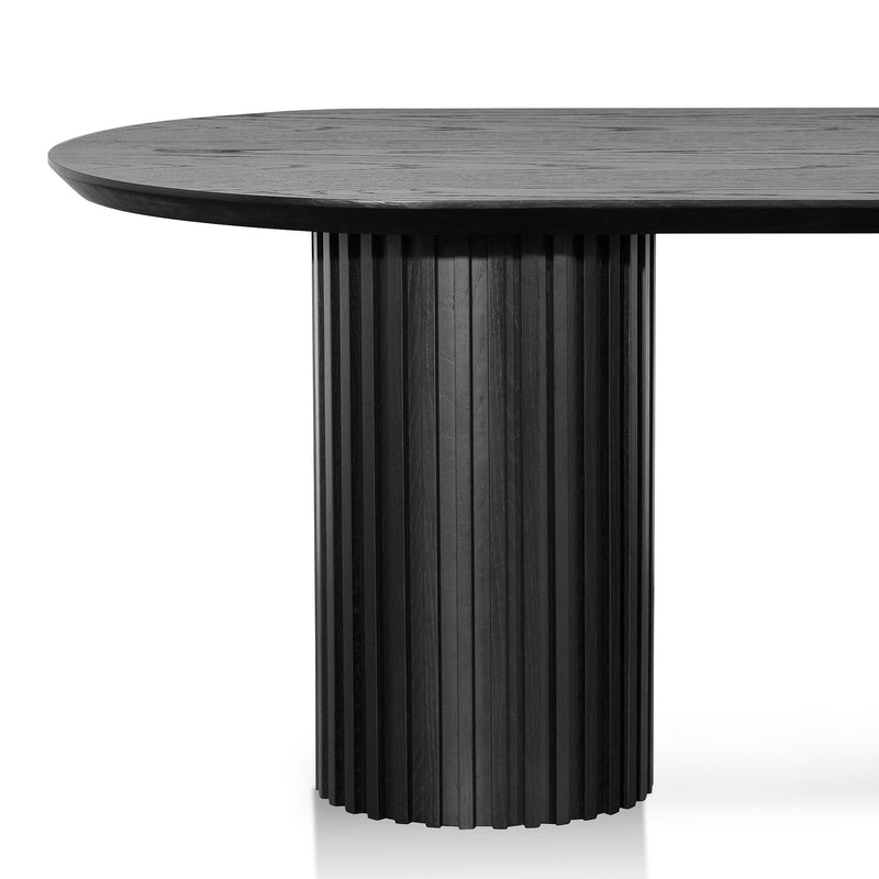 2.2m Wooden Dining Table - Black Oak - Notbrand