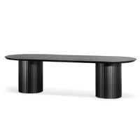 2.8m Wooden Dining Table - Black - Notbrand