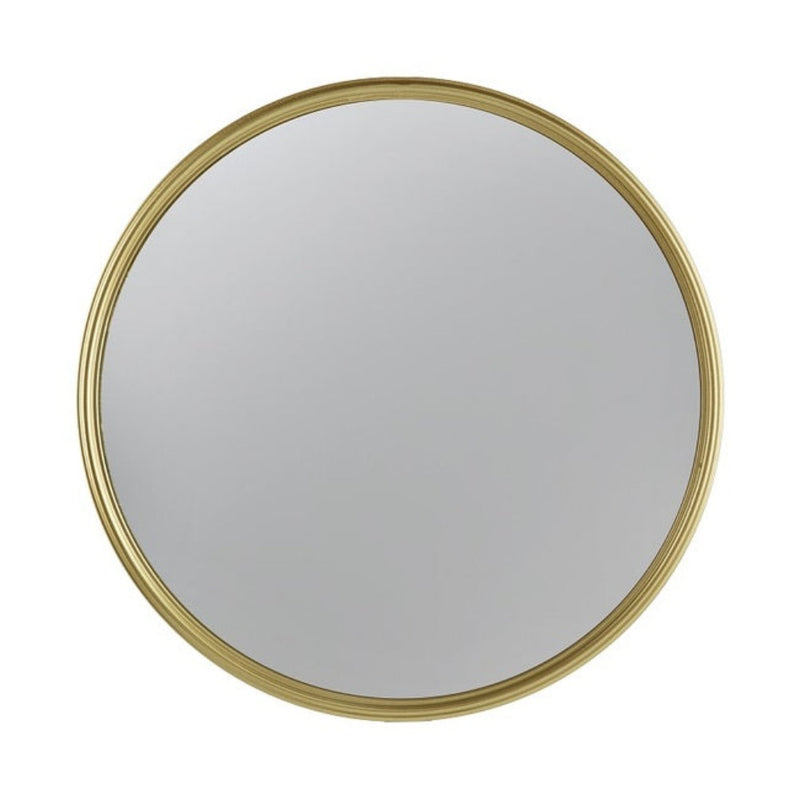 Hannes Iron Frame Round Convex Wall Mirror - Gold - Notbrand