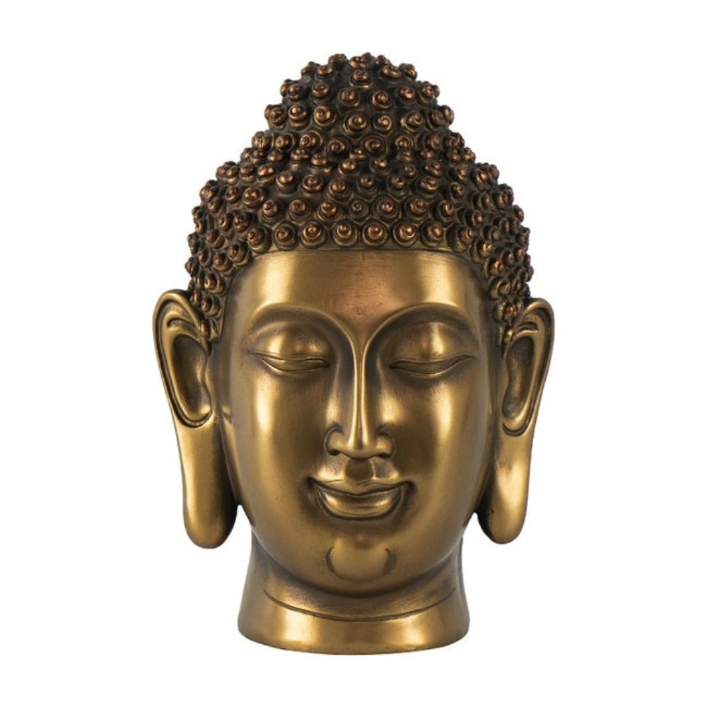 Elon Buddha Polyresin Head Statue - Gold - Notbrand