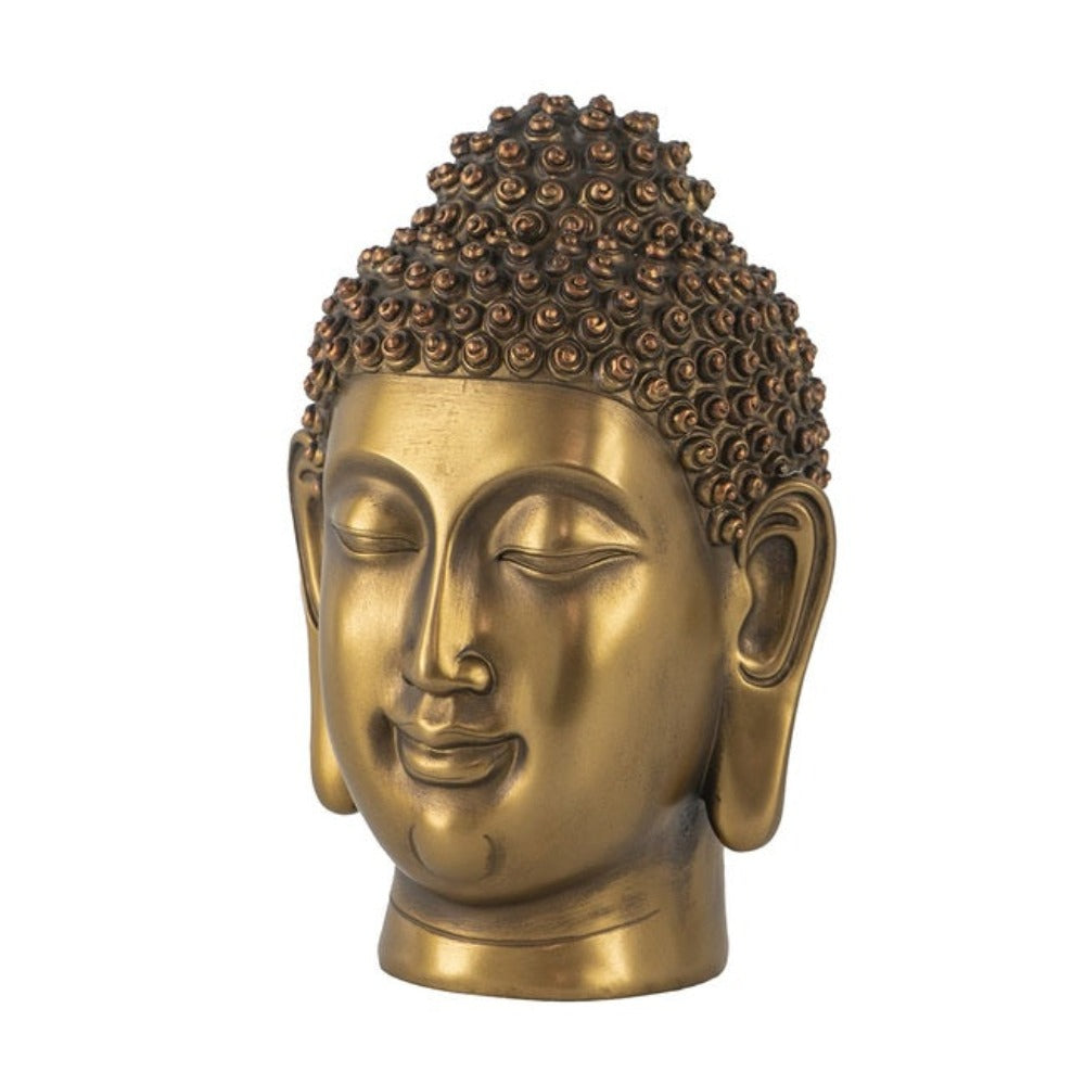 Elon Buddha Polyresin Head Statue - Gold - Notbrand
