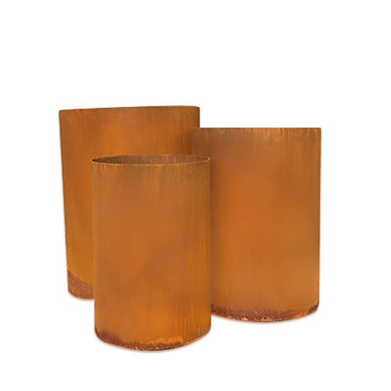 Cylinder Corten Planter Set - 3 Pieces - Notbrand