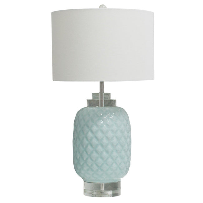 Island Ceramic Turquoise Table Lamp - Blue & White - Notbrand