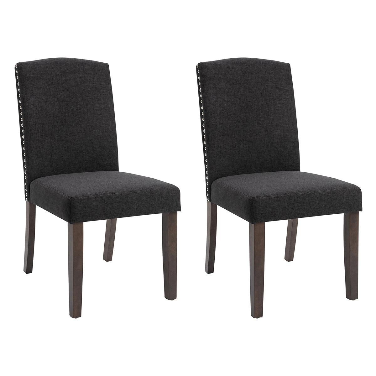 Set of 2 Lethbridge Fabric Dining Chair - Charcoal - Notbrand