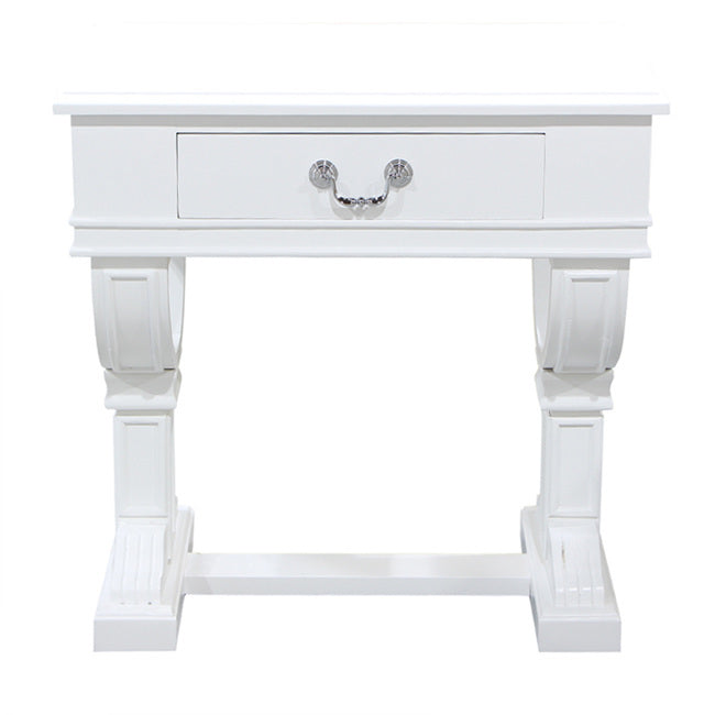 Curtis Reclaimed Timber Bedside Table - White - Notbrand