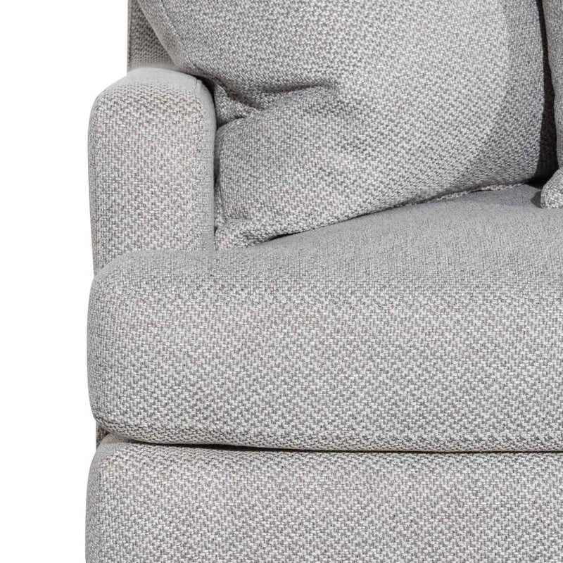 3 Seater Right Chaise Fabric Sofa - Grey - Notbrand