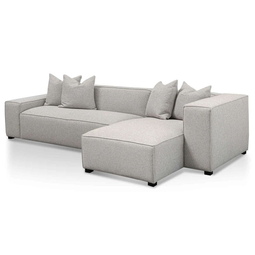 3 Seater Right Chaise Fabric Sofa - Sterling Grey - Notbrand