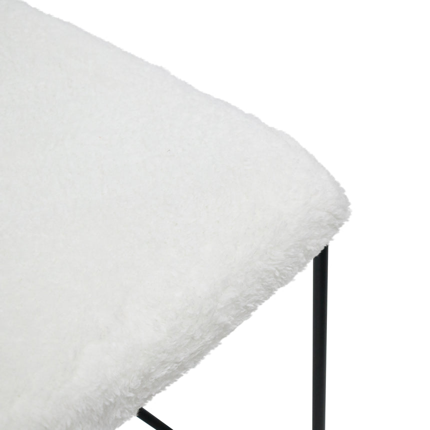 Altisobu Synthetic Wool Bar Stool in White - 65cm - Notbrand