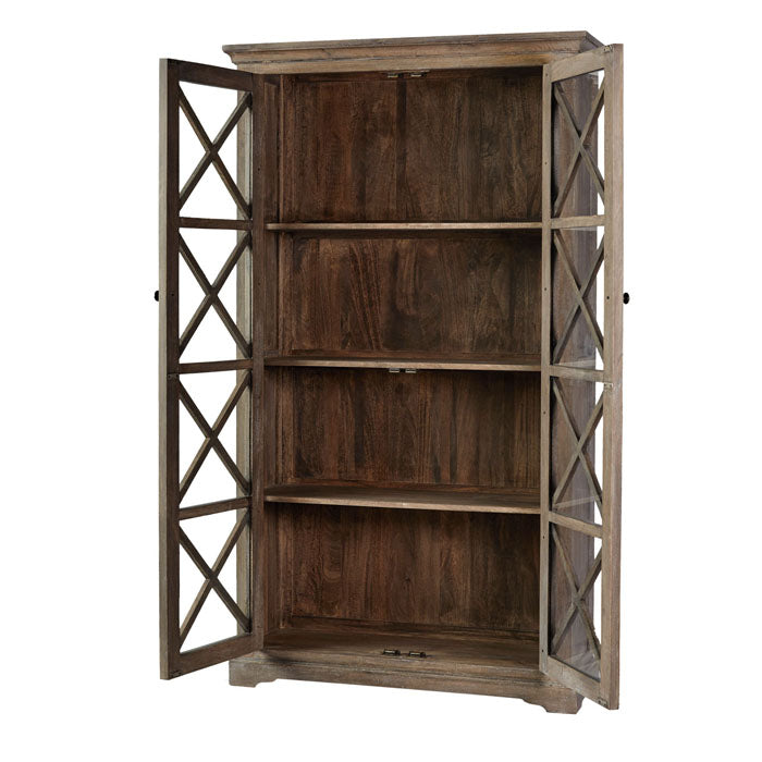 Atticus Mango Wood Display Cabinet - Notbrand