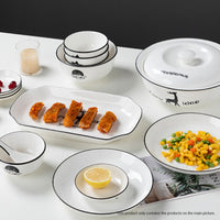 Antler Printed Ceramic Dinnerware With Square Plates - Set of 20 - Notbrand