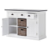 Halifax Contrast Buffet with 2 Baskets - White & Black - Notbrand