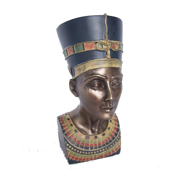 Bust Of Queen Nefertiti Bronze Figurine - Notbrand