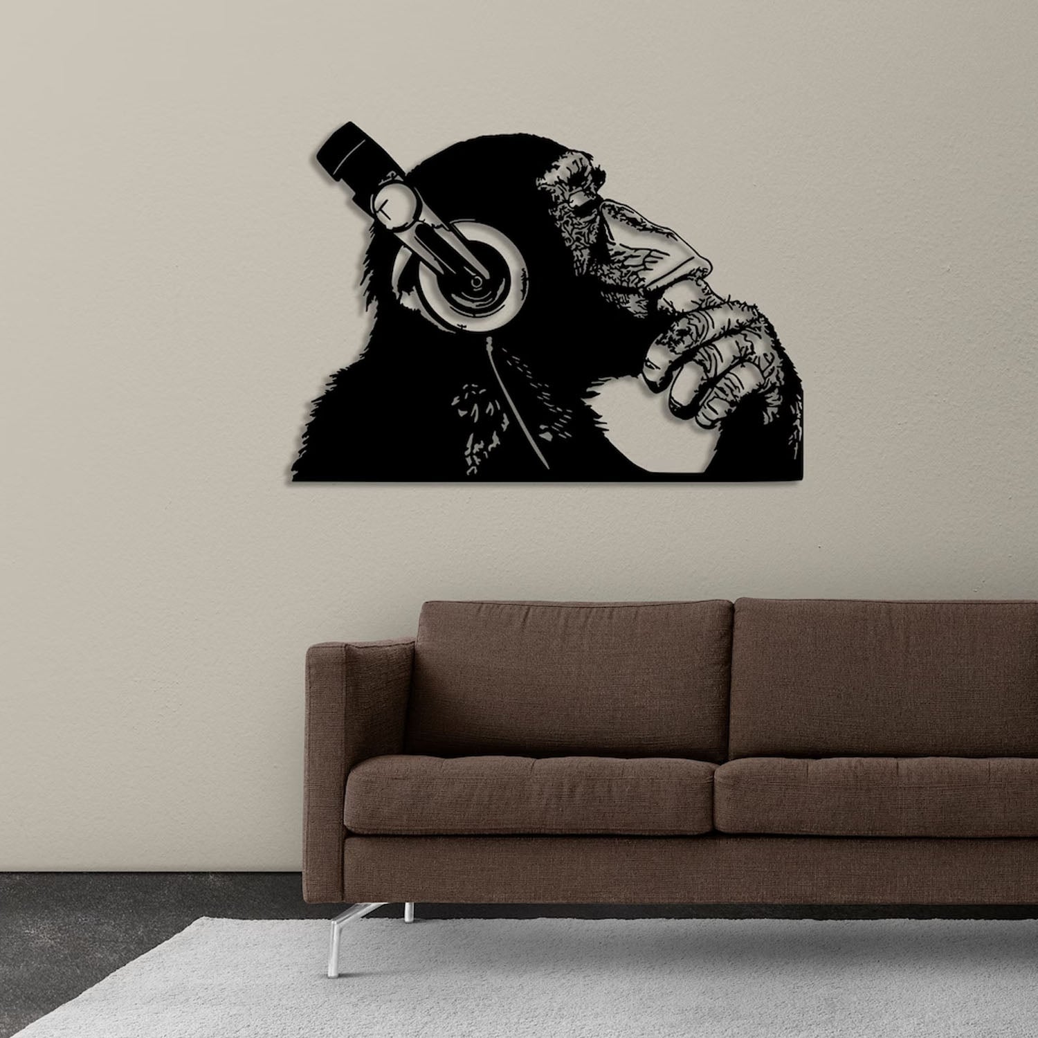 Banksy DJ Monkey Metal Wall Art Décor - Notbrand