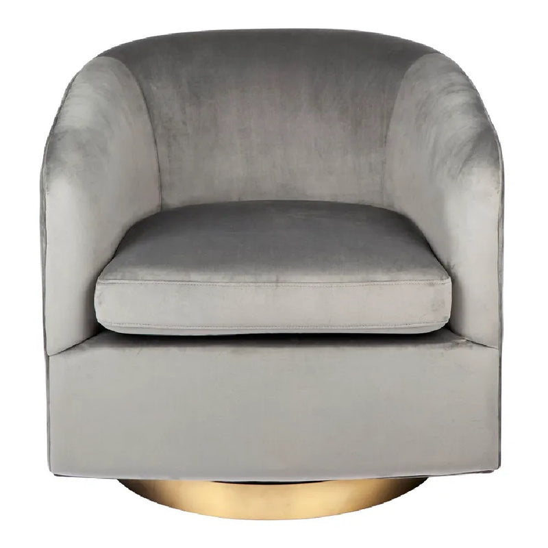 Belvedere Swivel Occasional Chair - Charcoal Velvet - Notbrand