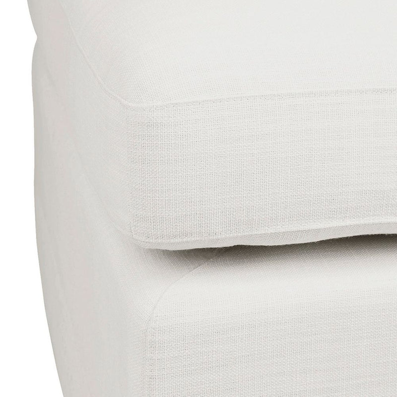 Birkshire Slip Cover Linen Ottoman - White - Notbrand