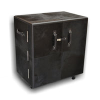 Benedict Bar Cabinet Cart Black Cowhide Leather - Notbrand