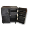 Benedict Bar Cabinet Cart Black Cowhide Leather - Notbrand