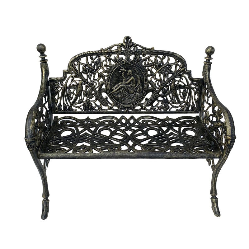 Cameo Cast Iron Bench in Black & Gold - Notbrand