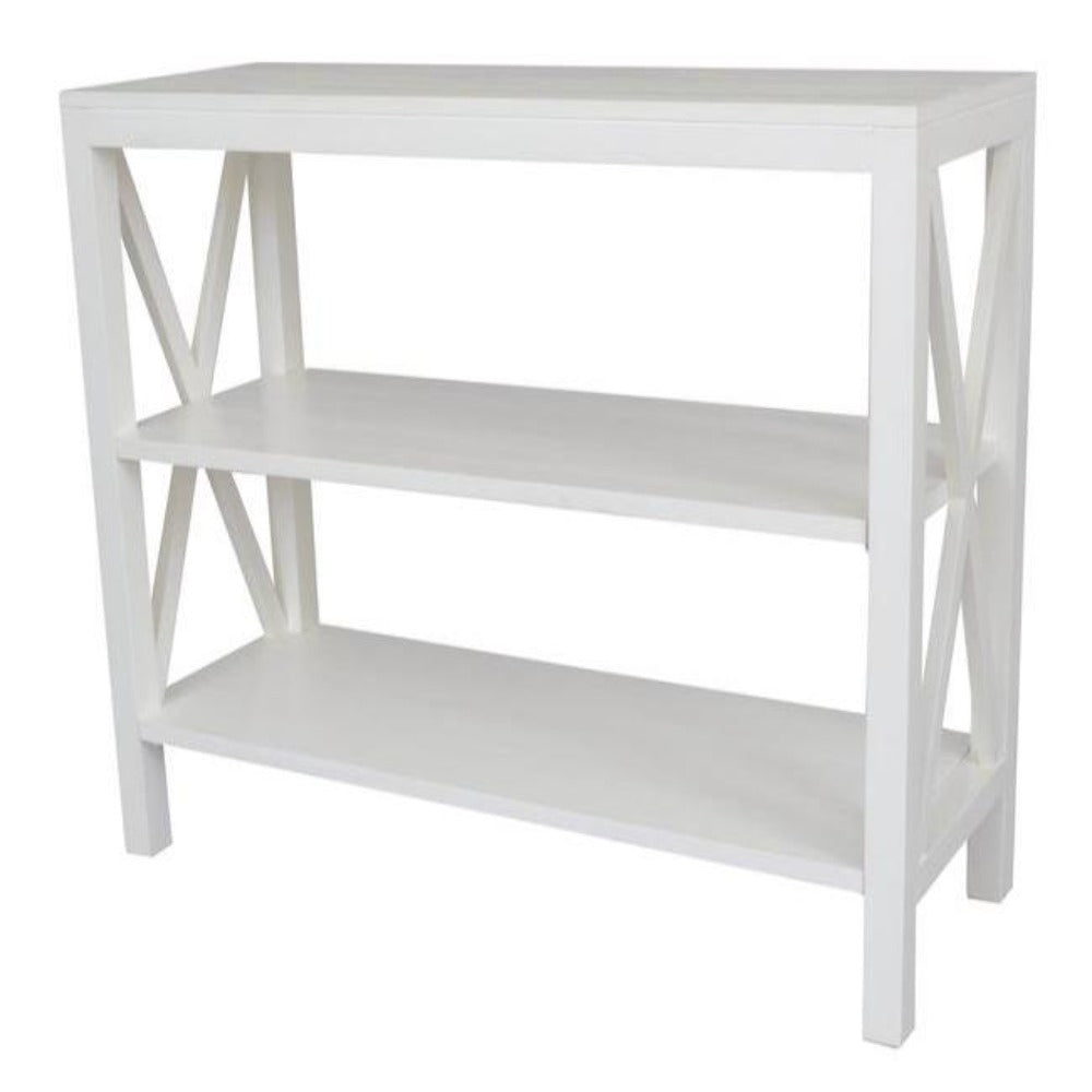 Catalina Wooden Crossed Console Table - White - Notbrand