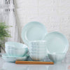 Ceramic Dinnerware Set Without Spoon in Light Blue - Set of 10 - Notbrand