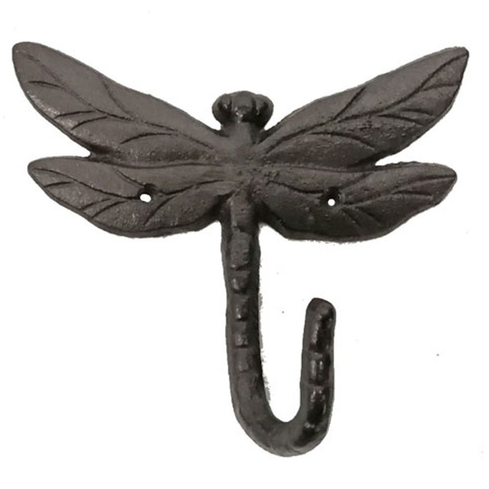 Dragonfly Cast Iron Wall Hook - Antique Rust - Notbrand