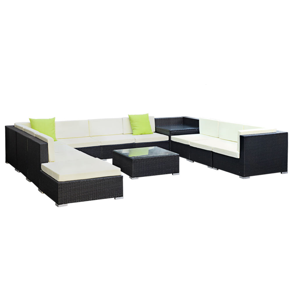 Gardeon 12PC Outdoor Furniture Sofa Set Wicker Garden Patio Lounge - Notbrand