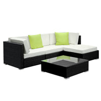 Gardeon 5PC Outdoor Furniture Sofa Set Wicker Garden Patio Pool Lounge - Notbrand