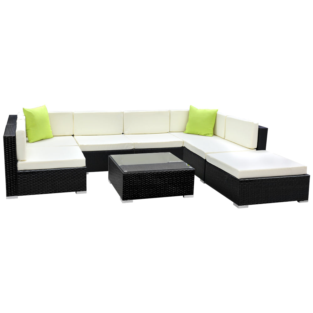 Gardeon 8PC Outdoor Furniture Sofa Set Wicker Garden Patio Pool Lounge - Notbrand