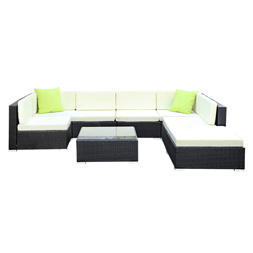 Gardeon 8PC Outdoor Furniture Sofa Set Wicker Garden Patio Pool Lounge - Notbrand