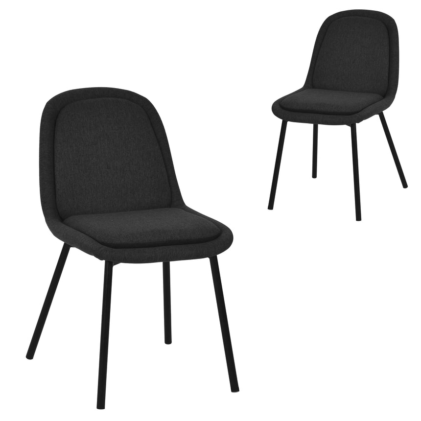 Fabric Dining Chair - Charcaol Grey (Set of 2) - Notbrand