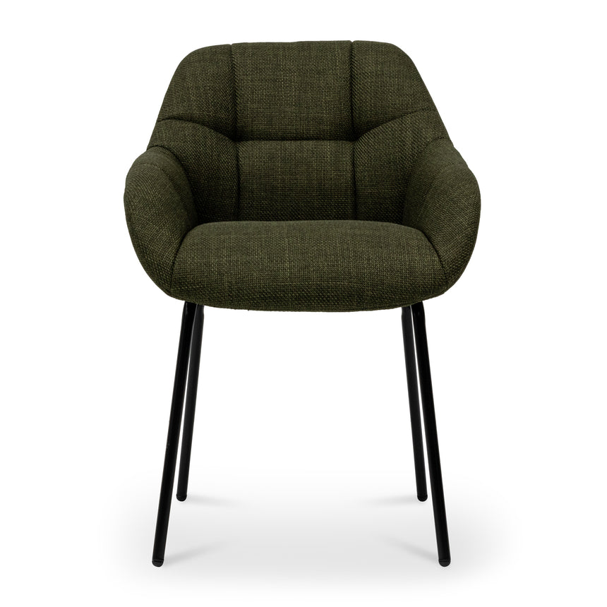 Klazed Fabric Dining Chair in Pine Green Set - 2 Pieces - Notbrand