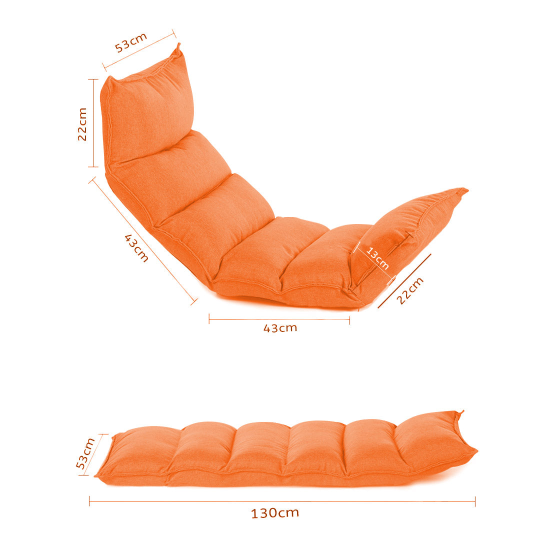 Floor Recliner Leather Chair - Orange - Notbrand