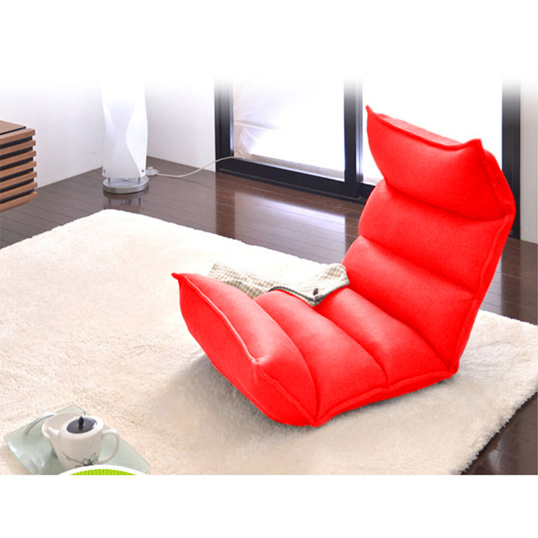 Floor Recliner Leather Chair - Red - Notbrand