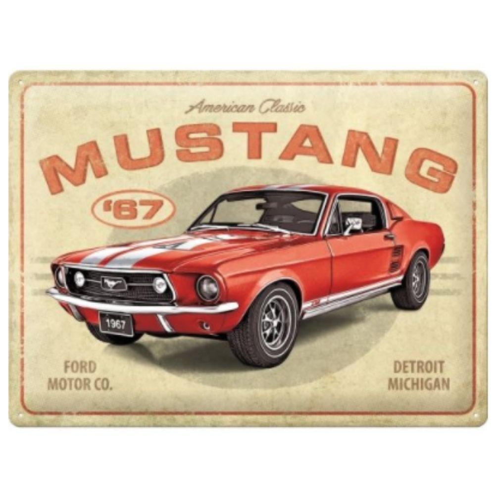 Ford Mustang Large Sign - Red 1967 GT - Notbrand