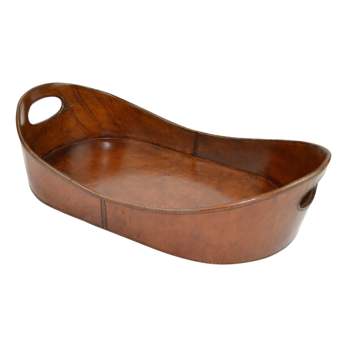 Chemraul Tan Leather Tray With Firm Base - Notbrand