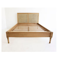 Percy Timber and Cane Low End Bed – Weathered Oak - Notbrand