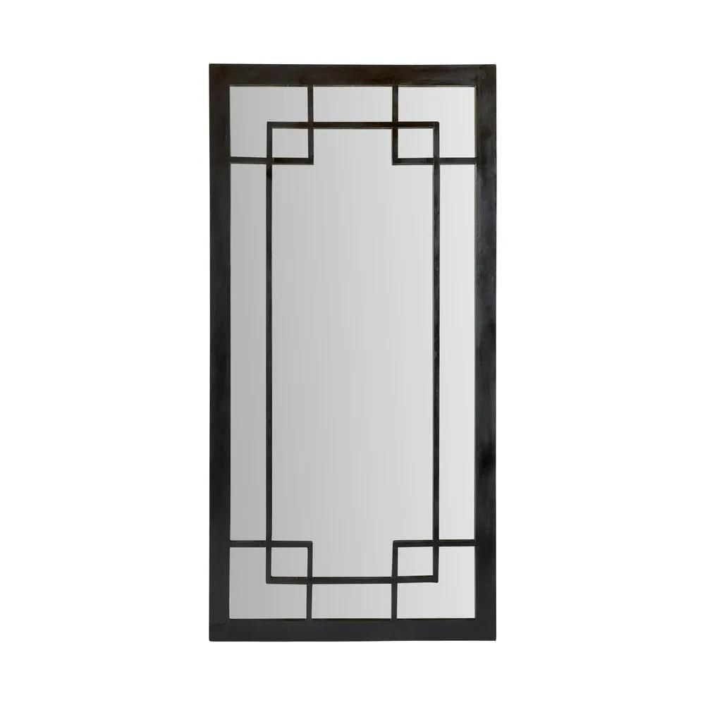 Tuscany Floor Metal Frame Mirror - Black - Notbrand