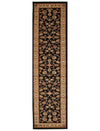 Istanbul Collection Traditional Floral Pattern Black Rug - Notbrand